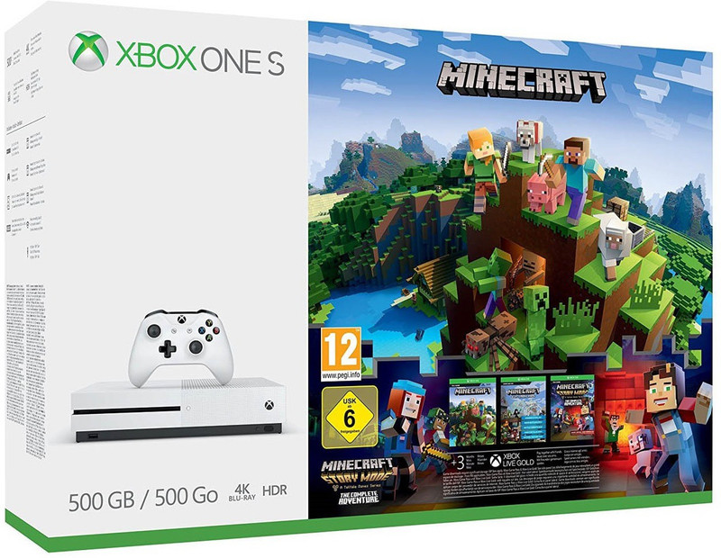 Microsoft XBox One S 500GB GB with Minecraft(White)