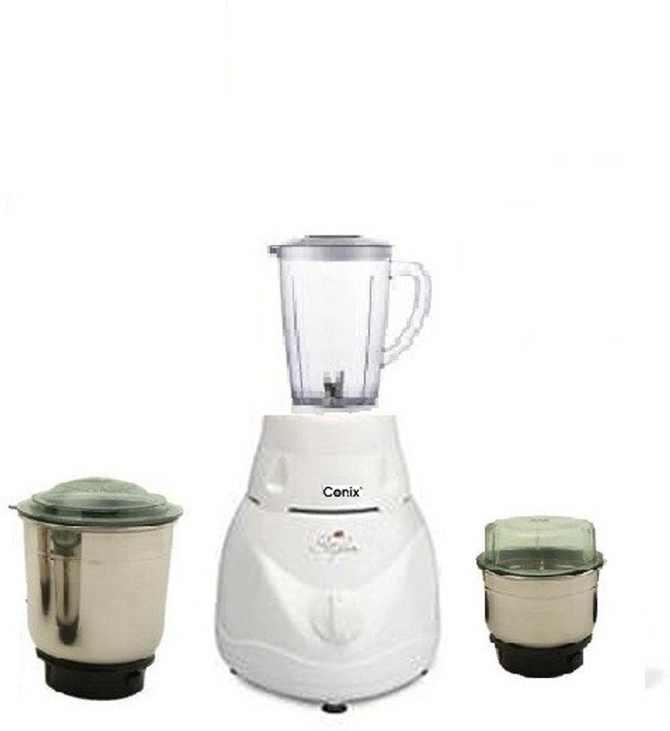 conix Kitchen appliances Super 2100 Polycarbonate jar 550 W Mixer Grinder(White, 3 Jars)