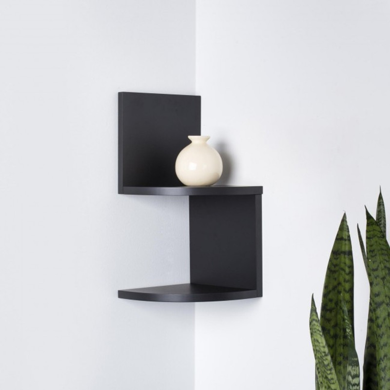 sunshine wood MDF (Medium Density Fiber) Wall Shelf(Number of Shelves - 2, Black)