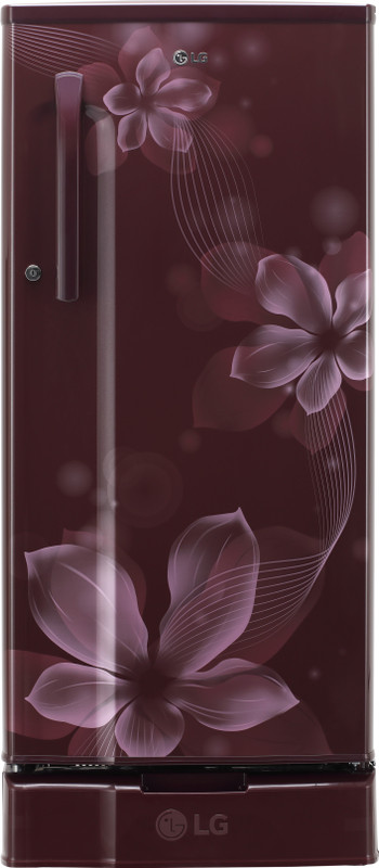 LG 188 L Direct Cool Single Door 3 Star Refrigerator with Base Drawer(Scarlet Orchid, GL-D191KSOW)