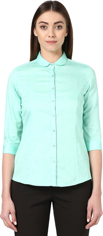 Park Avenue Women Printed Casual Green Shirt