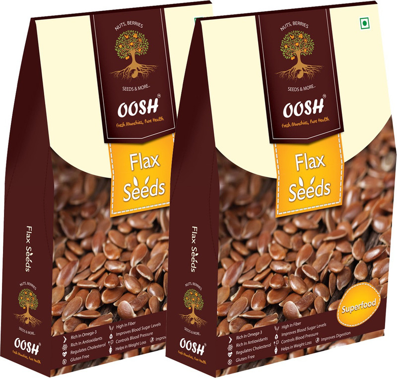 Oosh Brown Flax Seeds(1000 g, Pack of 2)