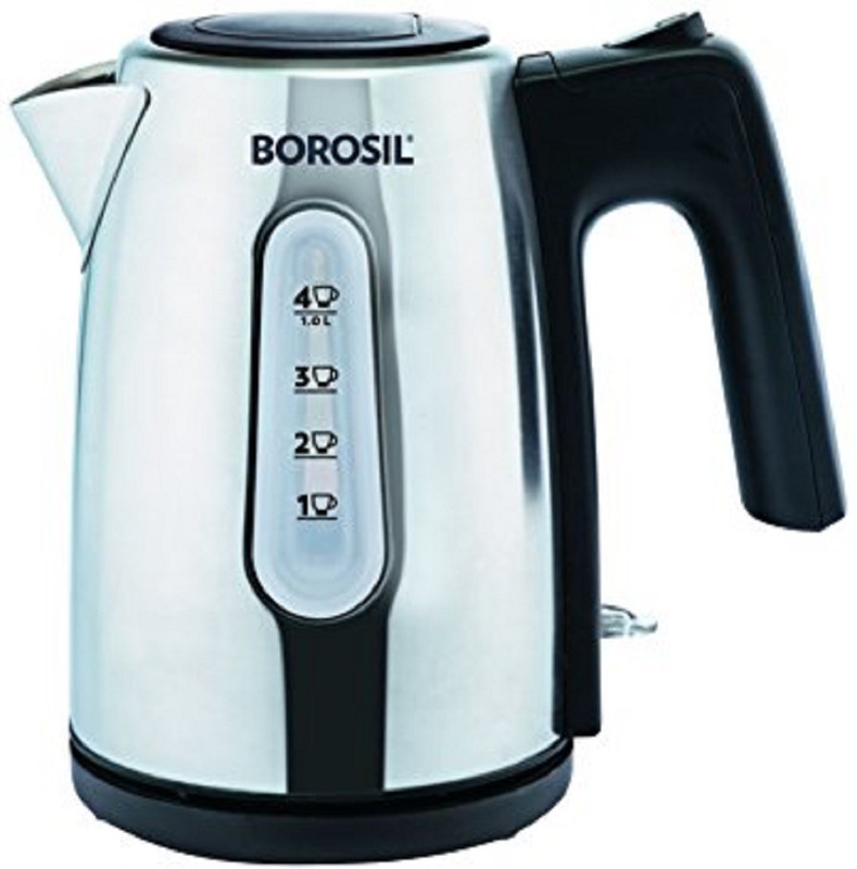 Borosil BKE10LSSB12 Electric Kettle(1200, Silver, Black)
