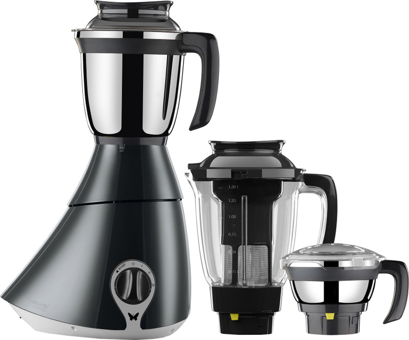 Butterfly Matchless 750 W Mixer Grinder(Black, Grey, 3 Jars)