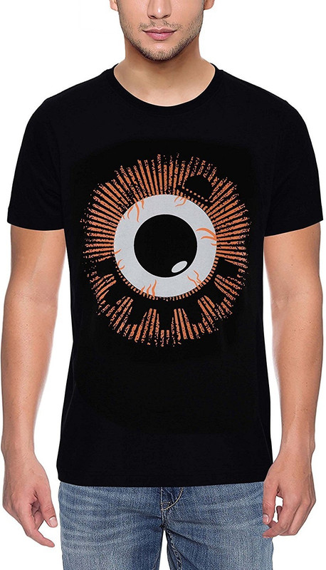 sluggers Graphic Print Men Round or Crew Black T-Shirt