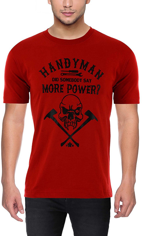 sluggers Printed Men Round or Crew Red T-Shirt