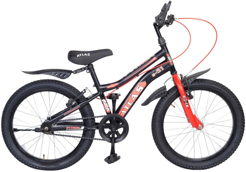 Atlas Python IBC Bike For Kids of Age 7-9Yrs Black&Red 20 T Recreation Cycle(Single Speed, Black)