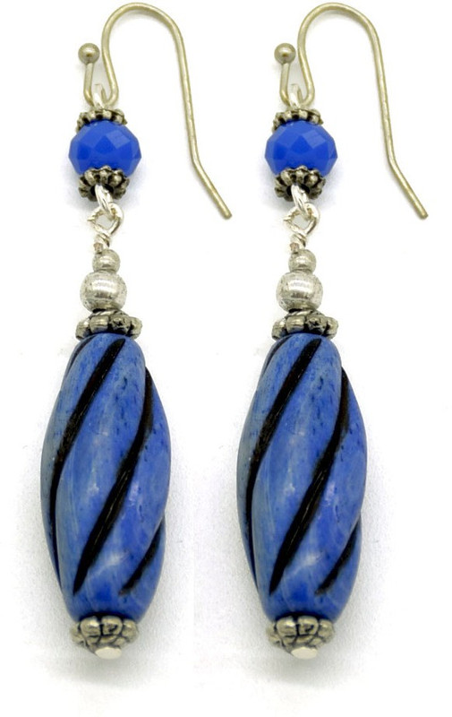 masterpiececrafts Long Bone Earrings Brass, Bone, Stone Drops & Danglers