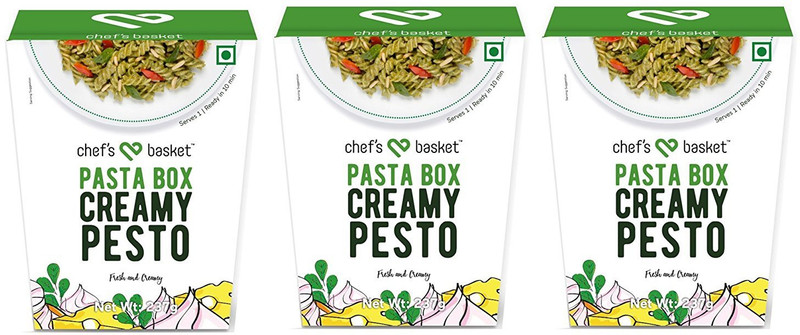 Chef's Basket Creamy Pesto Pasta Box, 237g (Pack of 3) Pasta(Pack of 3, 237 g)
