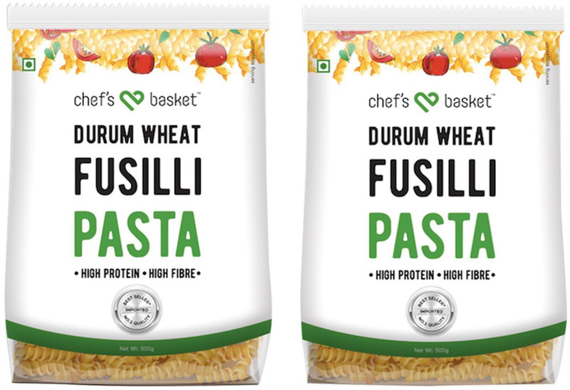 Chef's Basket Durum Wheat Fusilli Pasta, 500g (Pack of 2) Pasta(Pack of 2, 500 g)