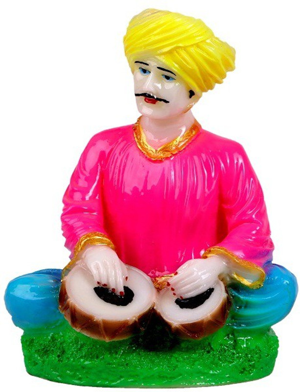 mantra art gallery marble base polyresin Rajasthani showpiece figurines | rajasthani handicraft figurines | showpieces for home decor | home warming | decorative items for home decoration | christmas home decor Decorative Showpiece  -  17 cm(Polyresin, Multicolor)
