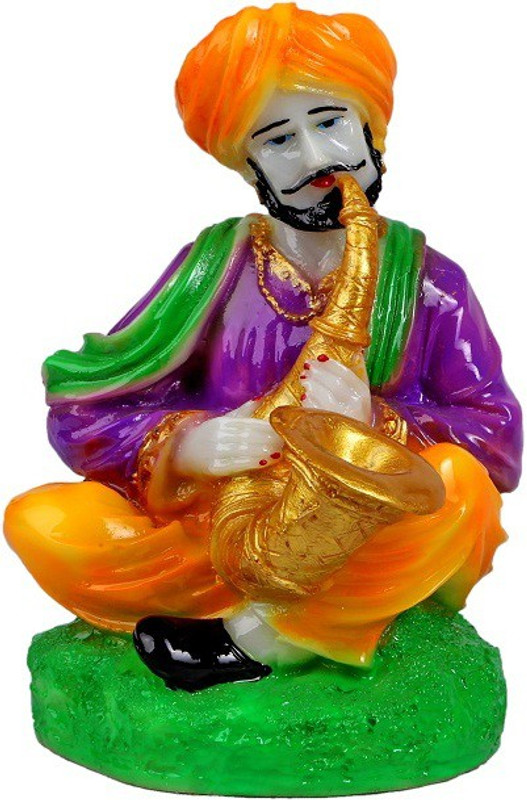 mantra art gallery marble base polyresin Rajasthani showpiece figurines | rajasthani handicraft figurines | showpieces for home decor | home warming | decorative items for home decoration | christmas home decor Decorative Showpiece  -  17 cm(Polyresin, Multicolor)