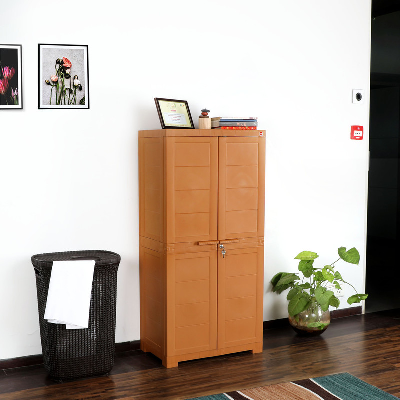 Cello Plastic Free Standing Chest of Drawers(Finish Color - Wood)