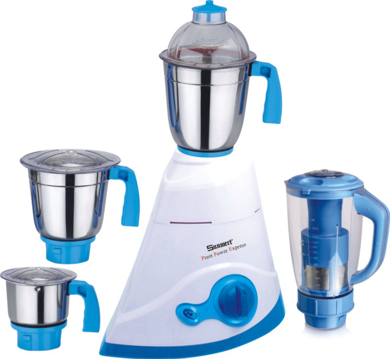 Sunmeet Preet Power Express SunmeetPreetPowerExpress750 750 W Juicer Mixer Grinder(White, Blue, 4 Jars)