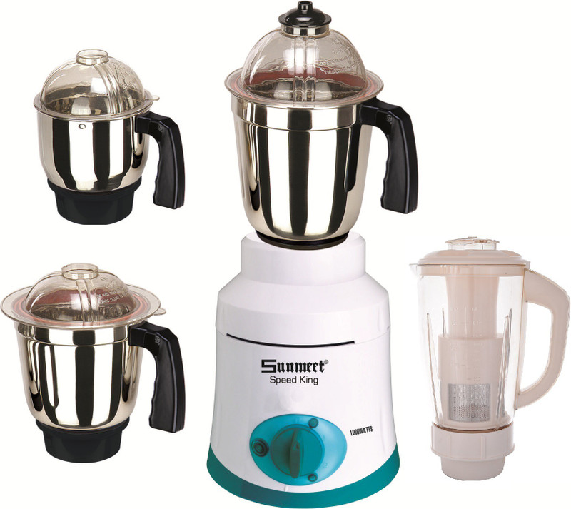 Sunmeet Speed King SunmeetSpeedKing100W4Jar 1000 W Juicer Mixer Grinder(White, 4 Jars)