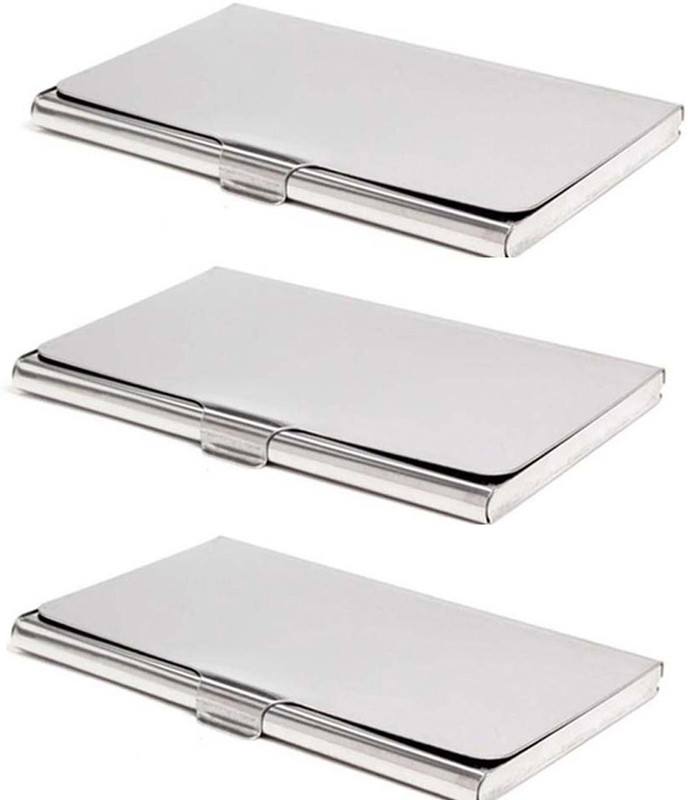 ENSURE Executive 6 Card Holder(Set of 3, Silver)