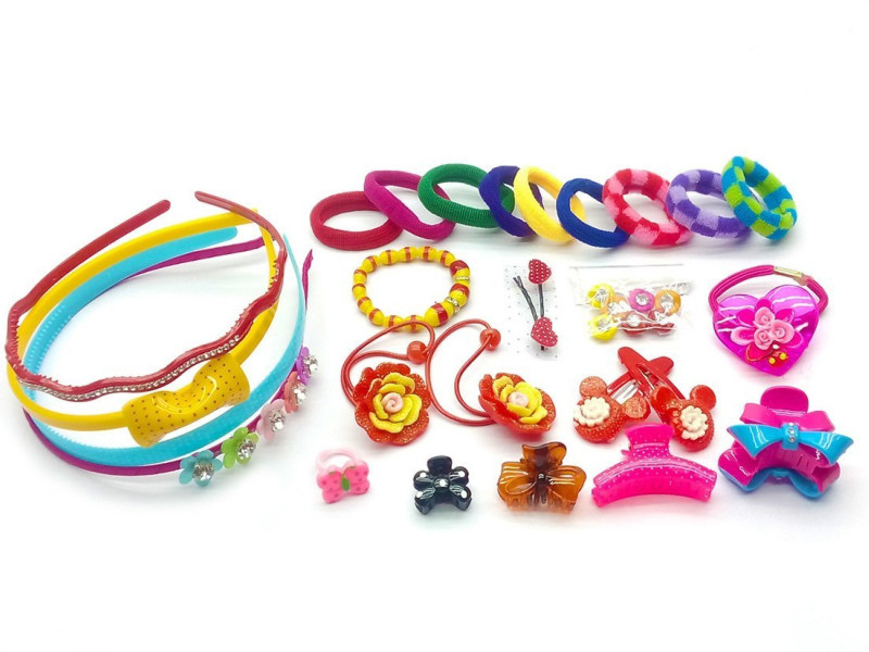 ziggle 27 Pcs Hair Accessories Fashion clips Hair band Head band Clutches hair pin hair rubber gift for girl Hair Accessory Set(Multicolor)