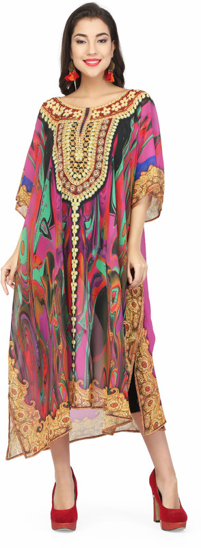 mcouture Printed Poly Silk Women Kaftan