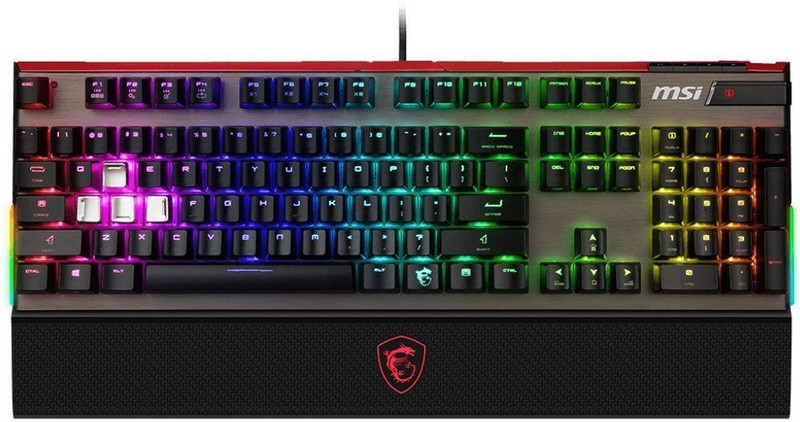 MSI Cherry MX RGB Dedicated Hotkeys USB Pass-Through Mechanical Gaming Keyboard (VIGOR GK80 CR US) Wired USB Gaming Keyboard(Black)