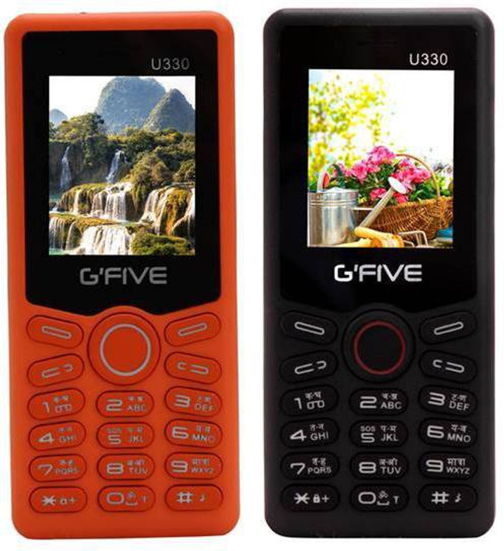 Gfive U330 Combo of Two Mobiles(Orange&Black)