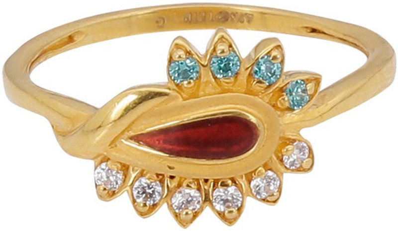sree kumaran thangamaligai REAL STONE RING 22kt Garnet Yellow Gold ring