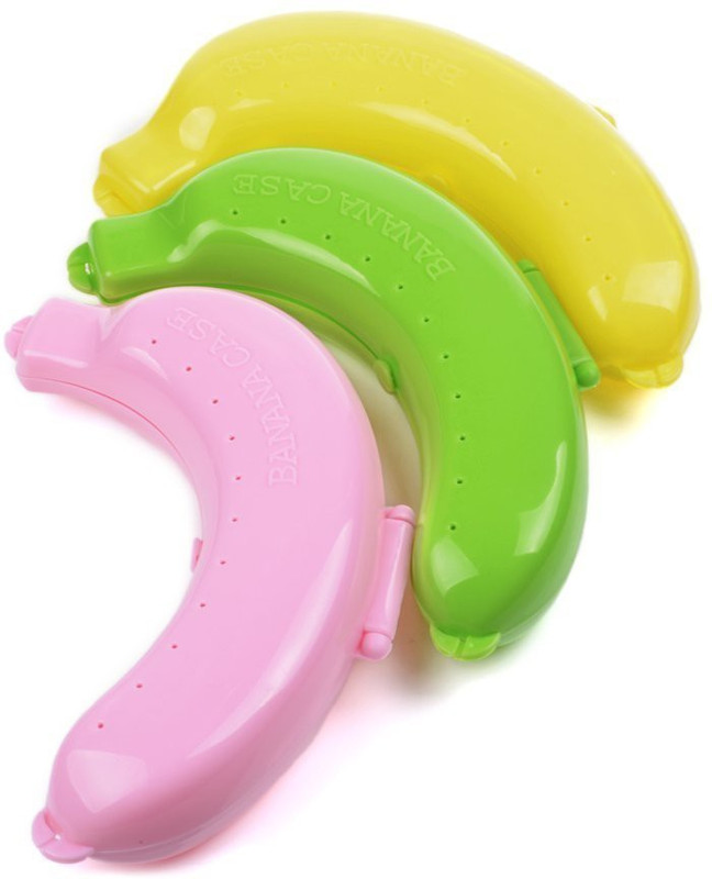 aadya Set Of 3 banana case - 100 ml Plastic Multi-purpose Storage Container  - 100 ml Plastic Fridge Container(Pack of 3, Multicolor)