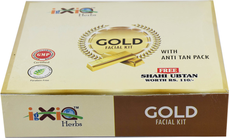 igxia herbs Gold Facial Kit is enriched with the goodness of Gold dust, herbal extracts, and essential oils. Its 5 step process purifies and nourishes the skin and improves its elasticity. Regular use will reduce dark spots pigmentation to give skin a flawless golden glow. •	Gold is a great skin pur