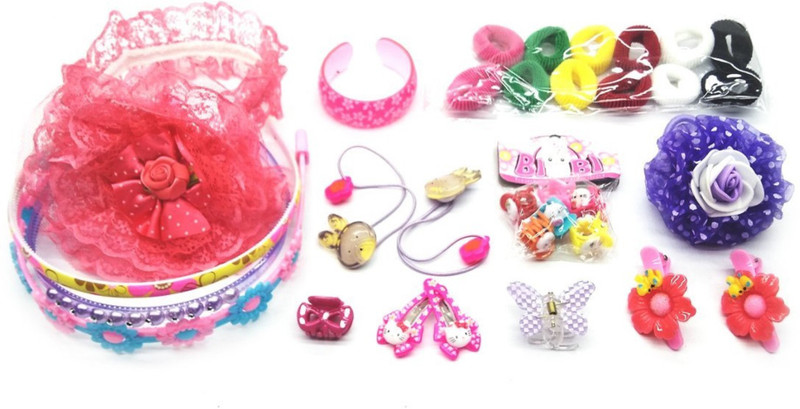 ziggle 32 Pcs Hair Accessories Fashion clips Hair band Head band pin clutches hair rubber hair gift for girl Hair Accessory Set(Multicolor)