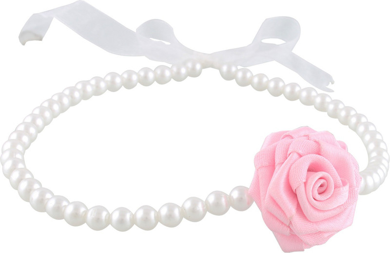 Aarushi creations pearl tiara with rose Hair Band(White) Aarushi creations pearl tiara with rose Hair Band(White)