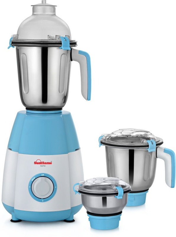 Sunflame MIXER GRINDER RAPID 750 Watt 750 W Mixer Grinder(White, Blue, 3 Jars)