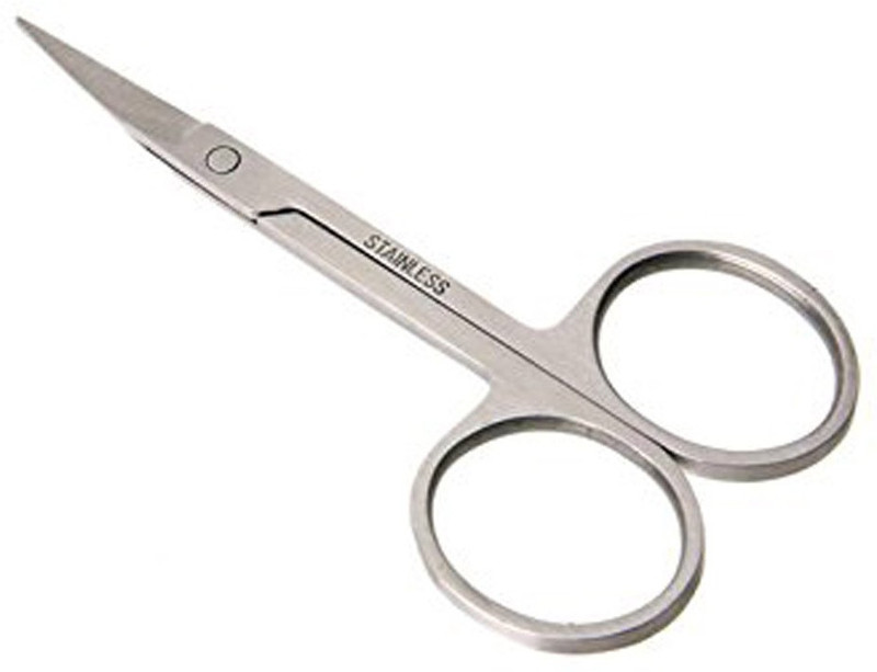 MDS Nose Hair Eyebrow Makeup Tool Hair Cutting Steeliness steel Scissor Scissors(Set of 1, Silver)