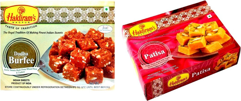 Haldiram's Dodha Burfi and Patisha (Combo Pack) Box(2 x 400 g)