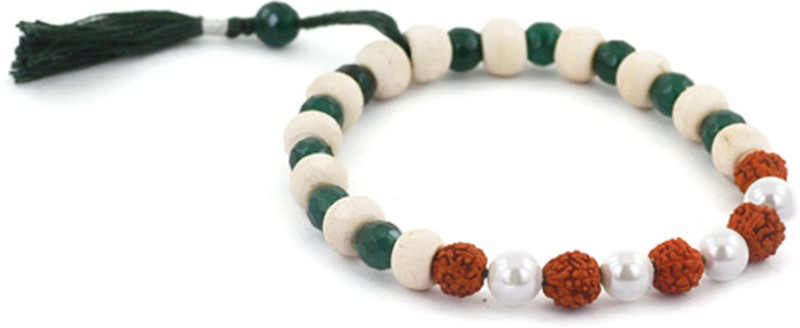 gemsamor Wood Onyx, Pearl Bracelet Set
