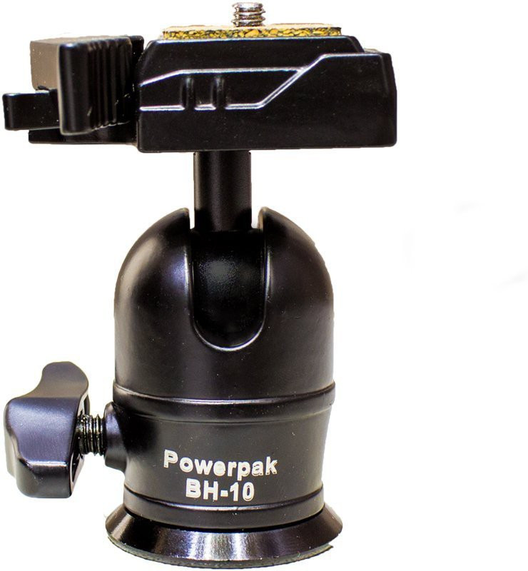 Powerpak BH-1 Tripod Ball Head(Black, Supports Up to 6000 g)
