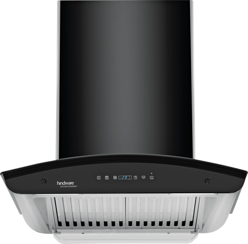 Hindware Trevo 60 Auto Clean Wall Mounted Chimney(Black 1200 CMH/m3/h)