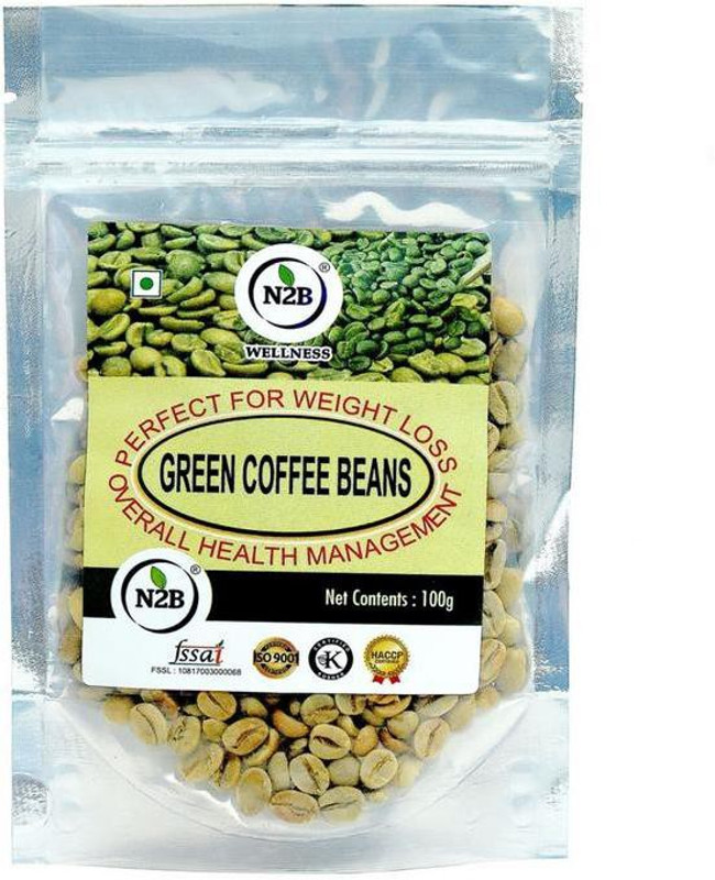 N2B A++ Green Coffee Beans- Reduce Body Fat, Weight Loss, :Enhance energy, Control diabetes and cholesterol Instant Coffee(100 g, Green Coffee Flavoured)