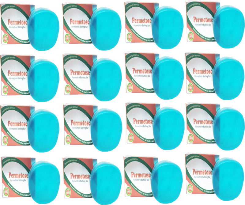 Permetosc Permethrin soap | Scabies Soap Fungus Infection Soap Medicated Soap Medicated Bathing Bar 75gm (Pack of 16)(1200 g)