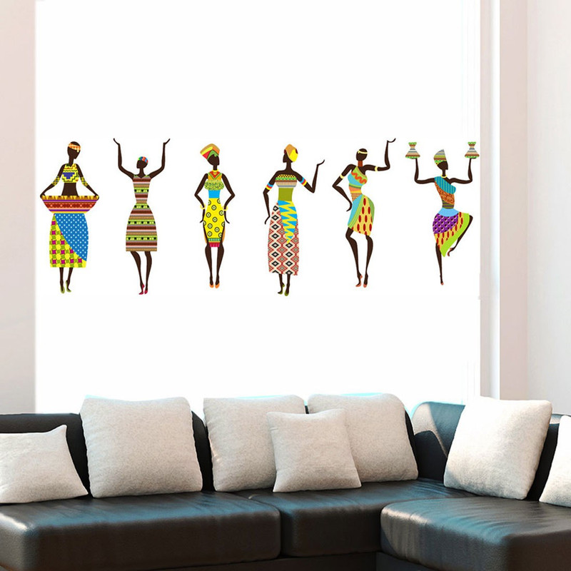 walkart Extra Large wallstickers (9666) african girl dancing design  Sticker(Pack of 1)