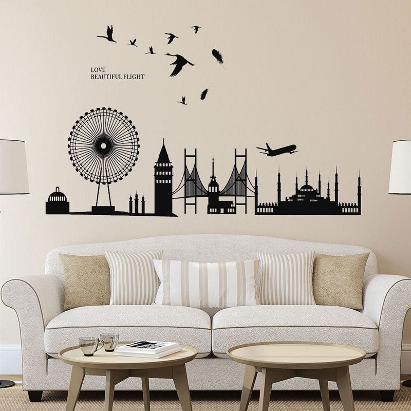 walkart Extra Large wallstickers (9665) scenario of complete flights  Sticker(Pack of 1)