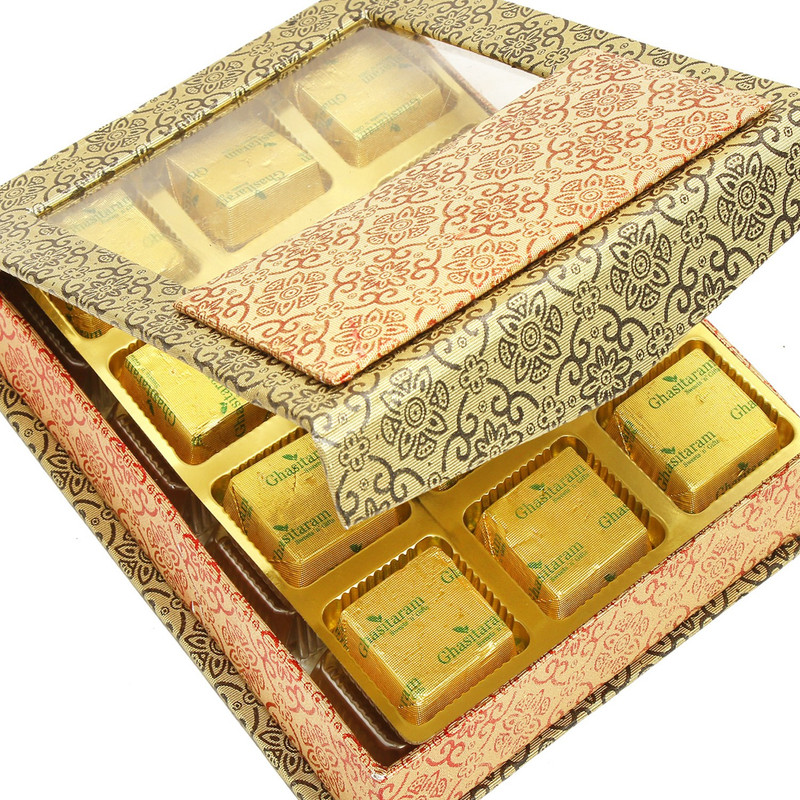Ghasitaram Gifts Mewa Bites- 12 pcs Printed Assorted Mewa Bites Box Box(240 g)