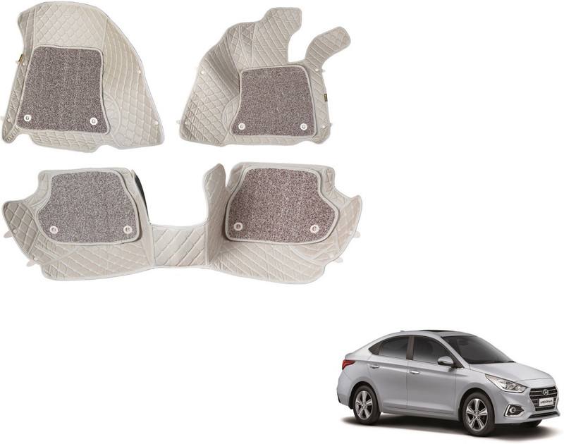 MOCKHE Leatherite 7D Mat For Hyundai Verna(Beige)