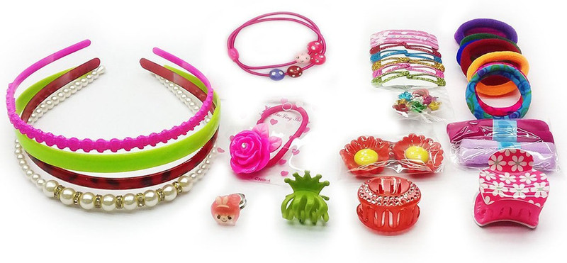ziggle 35 Pcs Premium Hair Accessories Fashion clips Hair band Head band Clutches hair pin hair rubber gift for girl Hair Accessory Set(Multicolor)