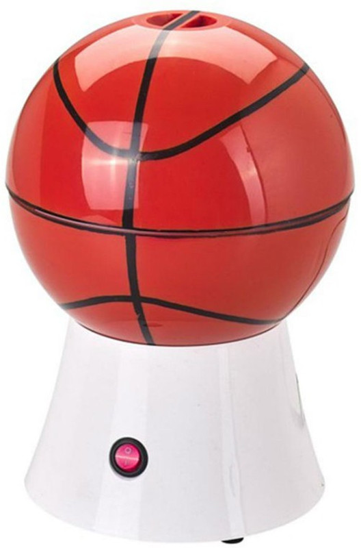 ShopMeFast Basketball Shape Hot Air Popcorn Maker Small Household Popcorn Machine 0.27 L Popcorn Maker(Brown, White)