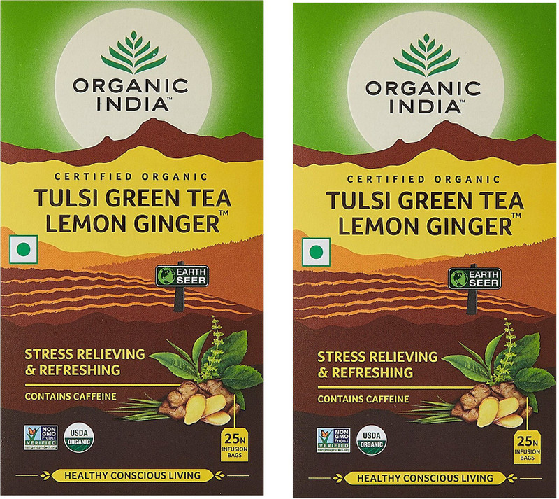 Organic India Tulsi Green Tea Lemon Ginger Tea Bags Box 25 Bags Buy Online In Guam At Guam Desertcart Com Productid 142896657 These compounds naturally support the immune & cardiovascular. organic india tulsi green tea lemon