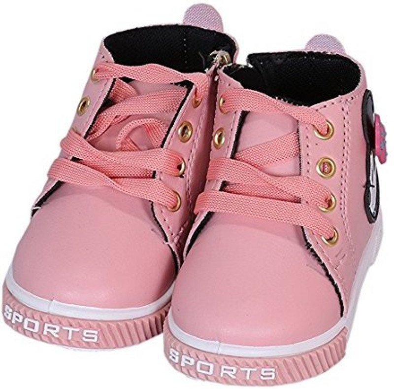 victory kats Girls Lace Casual Boots(Pink)