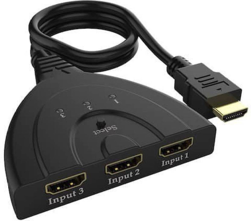 microware 3 Port HDMI Multi Display Auto Switch Hub Box 1.3 1080P Switcher 3 in 1 out Splitter for HDTV DVD Xbox 360 PSP New arrival HDMI Cable Media Streaming Device(Black)