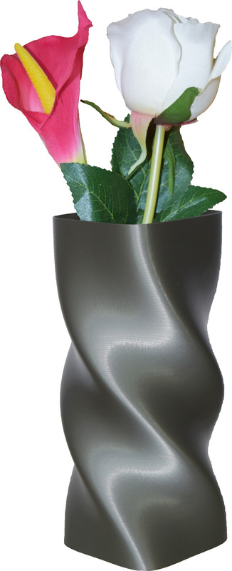 magnopus Unique Designer Twisted Plastic Flower Table Vase Gift Decorative Showpiece  -  18 cm(Plastic, Silver)