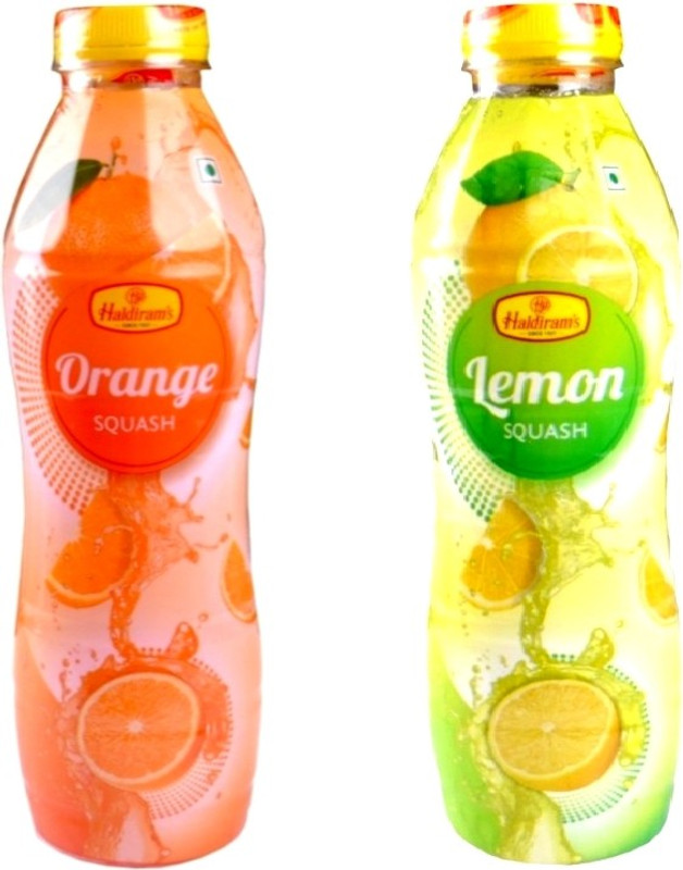 Haldiram's Orange Squash and Lemon Squash (Combo Pack)(1400 ml, Pack of 2)