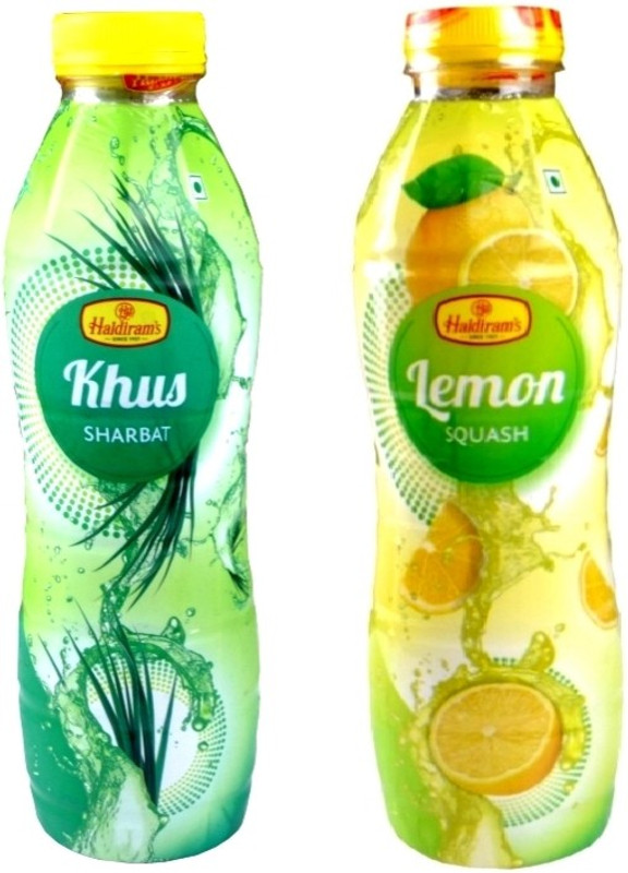 Haldiram's Khus Squash and Lemon Squash (Combo Pack)(1400 ml, Pack of 2)