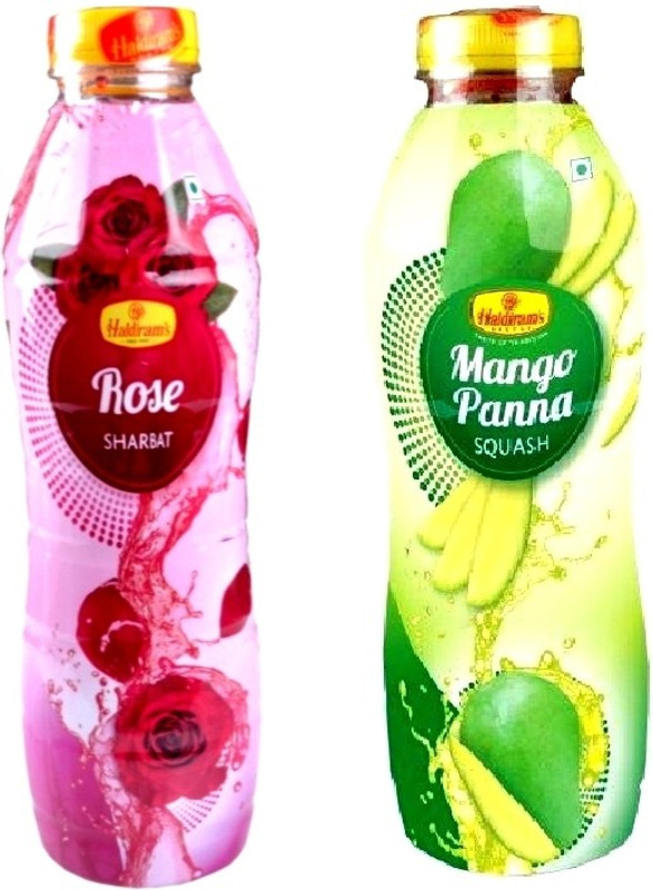 Haldiram's Rose Squash and Mango Pana Squash (Combo Pack)(1400 ml, Pack of 2)